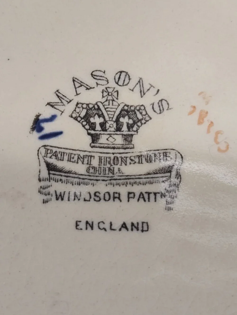 Set of 2 Antique  Mason's Ironstone dinner plates in the 